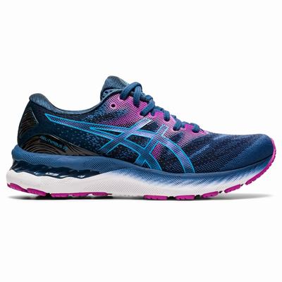 Asics Gel-Nimbus 23 - Naisten Juoksukengät - Laivastonsininen/VaaleanTurkoosi